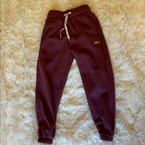 Girls DKNY Maroon Jogger Pants Drawstring 7 M Medium